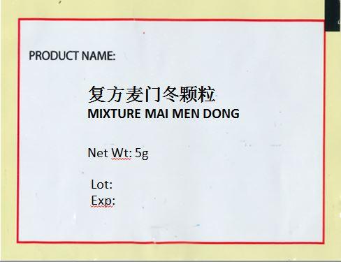 KINHONG PTE LTD 庆丰私人有限公司 MIXTURE 复方颗粒 Mixture Mai Men Dong 复方麦门冬颗粒