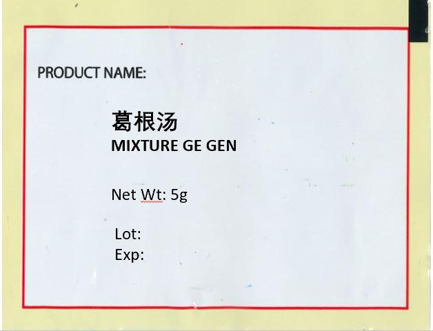 KINHONG PTE LTD 庆丰私人有限公司 MIXTURE 复方颗粒 Mixture Ge Gen 葛根汤