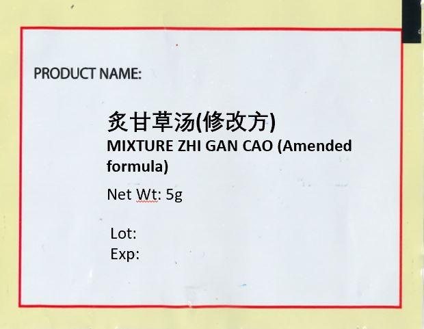 KINHONG PTE LTD 庆丰私人有限公司 MIXTURE 复方颗粒Mixture Zhi Gan Cao (amended formula)炙甘草汤 （修改方）