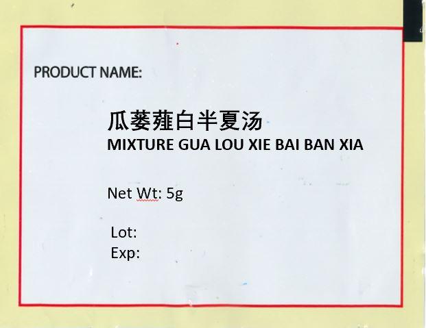 KINHONG PTE LTD 庆丰私人有限公司 MIXTURE 复方颗粒Mixture Gua Lou Xie Bai Ban Xia瓜蒌薤白半夏汤