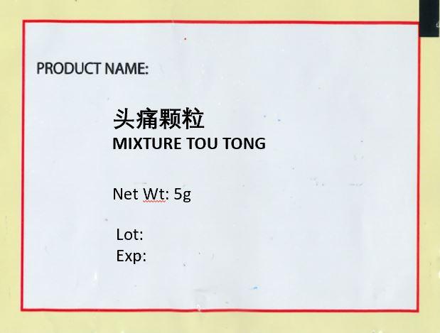 KINHONG PTE LTD 庆丰私人有限公司 MIXTURE 复方颗粒 Mixture Tou Tong 头痛颗粒