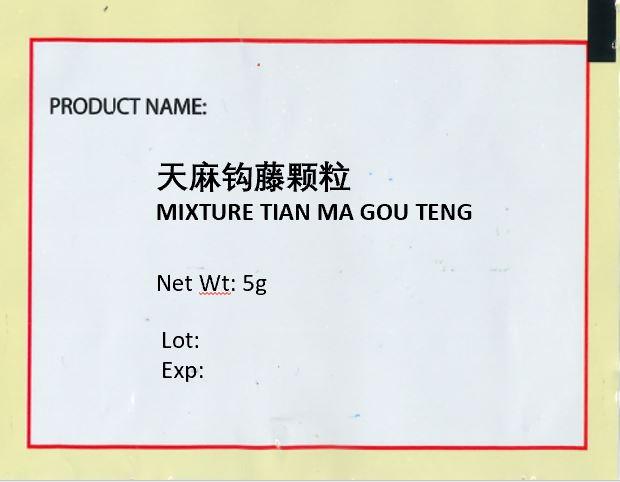 KINHONG PTE LTD 庆丰私人有限公司 MIXTURE 复方颗粒 Mixture Tian Ma Gou Teng 天麻钩藤颗粒