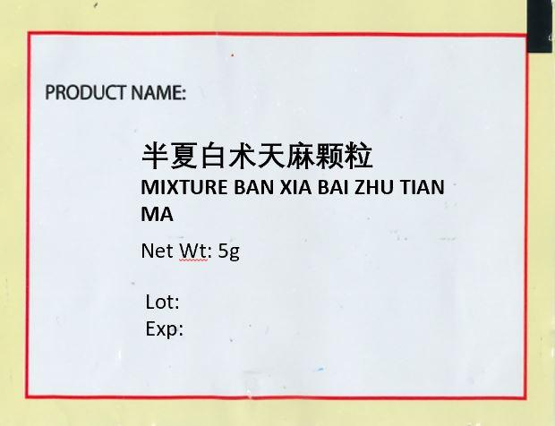 KINHONG PTE LTD 庆丰私人有限公司 MIXTURE 复方颗粒 Mixture Ban Xia Bai Zhu Tian Ma 半夏白术天麻颗粒